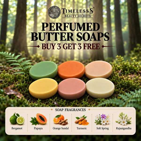Pack_of_6:_Goat_Milk_Butter_Soap_With_Bergamot,_Papaya,_Orange_Sandal,_Turmeric,_Soft_Spring,_Rajanigandha_with_Glycerine,_Almond_Oil,_Vit_E,_Rosemary