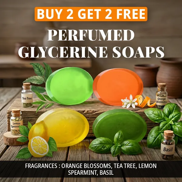 Pack_of_4-_Orange_Blossoms,_Tea_Tree,_Lemon_Spearmint_&_Basil_Fragrances_with_Indian_Neem_&_Basil_Anti_Microbial_Glycerine_Soap