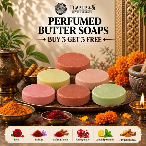 Pack_of_6:_Goat_Milk_Butter_Soap_With_Rose,_Saffron,_Saffron_Sandal,_Pomegranate,_Lemon_Spearmint,_Turmeric_Sandal_with_Glycerine,_Almond_Oil,_Vit_E,_Rosemary