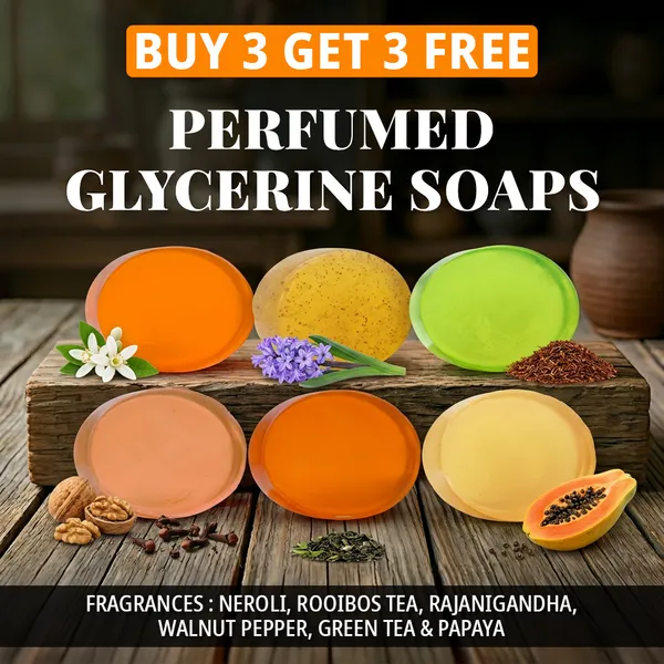 Pack_of_6-_Neroli,_Rooibos_Tea,_Rajanigandha,_Walnut_Pepper,_Green_Tea_&_Papaya_Fragrances_with_Indian_Neem_&_Basil_Anti_Microbial_Glycerine_Soap