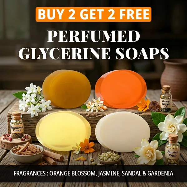 Pack_of_4-_Orange_Blossom,_Jasmine,_Sandal,_Gardenia_Fragrances_with_Indian_Neem_&_Basil_Anti_Microbial_Glycerine_Soap