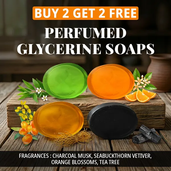 Pack_of_4-_Charcoal_Musk,_Seabuckthorn__Vetiver,_Orange_Blossoms_&_Tea_Tree_Fragrances_with_Indian_Neem_&_Basil_Anti_Microbial_Glycerine_Soap