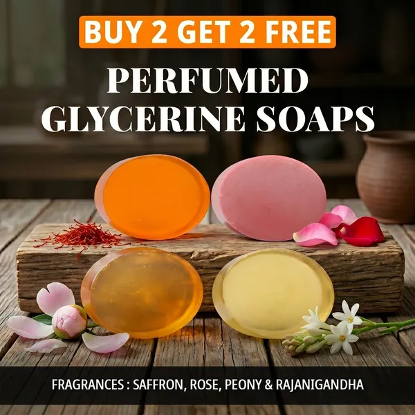 Pack_of_4-_Saffron,_Rose,_Peony_&_Rajanigandha_Fragrances_with_Indian_Neem_&_Basil_Anti_Microbial_Glycerine_Soap