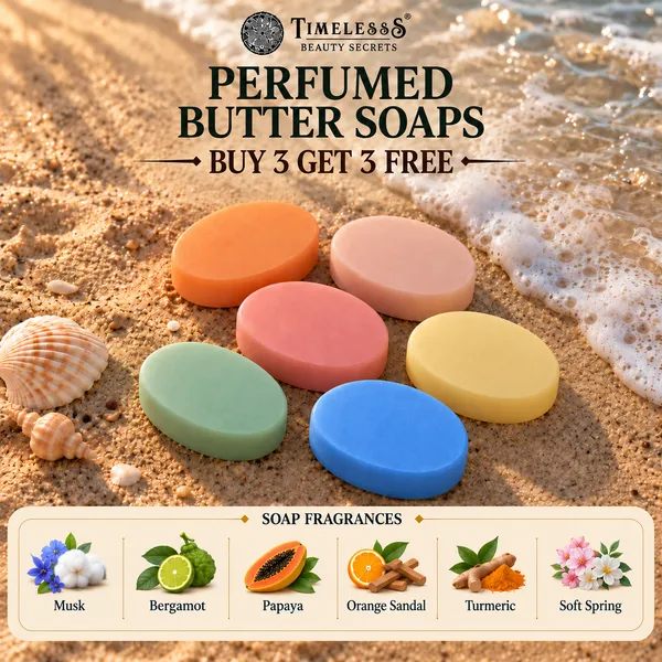 Pack_of_6:_Goat_Milk_Butter_Soap_With_Musk,_Bergamot,_Papaya,_Orange_Sandal,_Turmeric,_Soft_Spring_with_Glycerine,_Almond_Oil,_Vit_E,_Rosemary