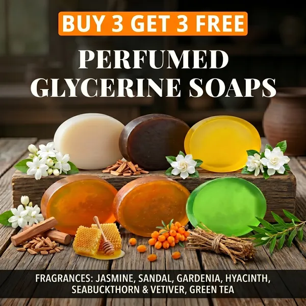 Pack_of_6-Jasmine,_Sandal,_Gardenia,_Hyacinth,_Seabuckthorn_Vetiver_&_Tea_Tree_Fragrances_with_Indian_Neem_&_Basil_Anti_Microbial_Glycerine_Soap