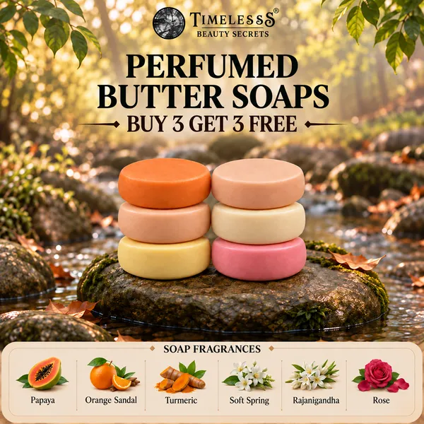 Pack_of_6:_Goat_Milk_Butter_Soap_With_Papaya,_Orange_Sandal,_Turmeric,_Soft_Spring,_Rajanigandha,_Rose_with_Glycerine,_Almond_Oil,_Vit_E,_Rosemary