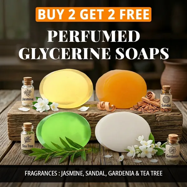 Pack_of_4-_Jasmine,_Sandal,_Gardenia_&_Tea_Tree_Fragrances_with_Indian_Neem_&_Basil_Anti_Microbial_Glycerine_Soap