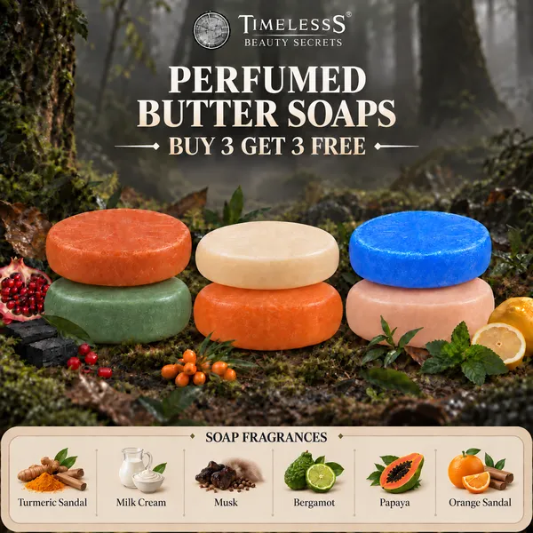 Pack_of_6:_Goat_Milk_Butter_Soap_With_Turmeric_Sandal,_Milk_Cream,_Musk,_Bergamot,_Papaya,_Orange_Sandal_with_Glycerine,_Almond_Oil,_Vit_E,_Rosemary
