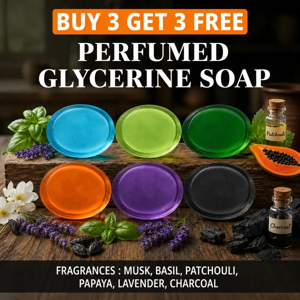 Pack_of_6-Musk,_Basil,_Patchouli,_Papaya,_Lavender,_Charcoal_Fragrances_with_Indian_Neem_&_Basil_Anti_Microbial_Glycerine_Soap