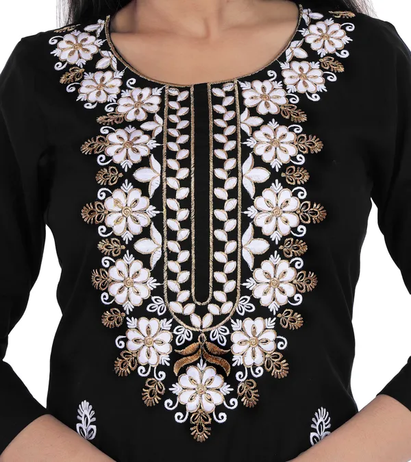 Black_Floral_Embroidered_Regular_Kurta_With_Palazzos_For_Women