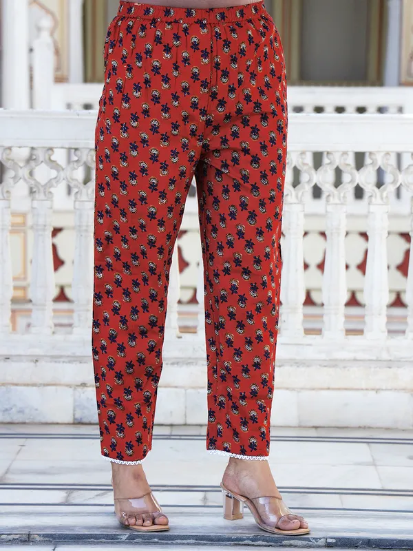 Maroon_Paisley_Printed_Embroidered_Pure_Cotton_Kurta_With_Trouser_And_Dupatta_For_Women