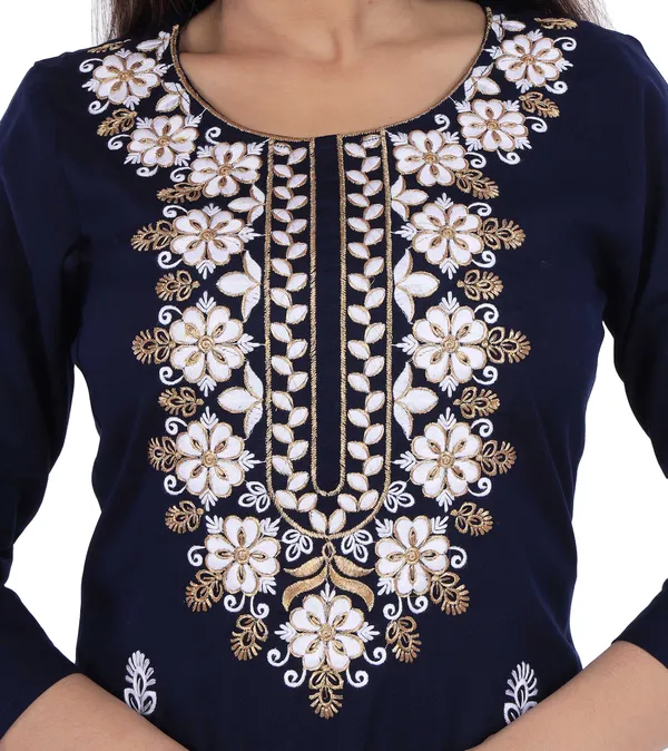 Navy_Blue_Floral_Embroidered_Regular_Kurta_With_Palazzos_For_Women