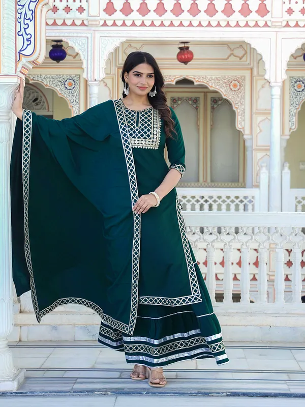 Green_Embroidered_Regular_Sequinned_Kurta_With_Skirt_&_With_Dupatta_For_Women