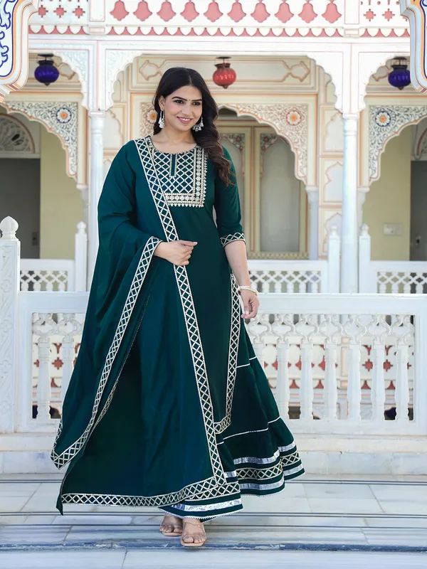 Green_Embroidered_Regular_Sequinned_Kurta_With_Skirt_&_With_Dupatta_For_Women