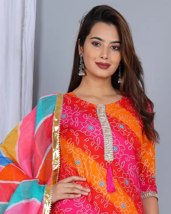 Pink_Bandhani_Printed_Regular_Gota_Patti_Kurta_With_Skirt_&_With_Dupatta_For_Women