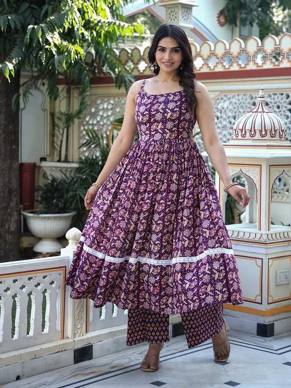 Purple_Floral_Printed_Regular_Phulkari_Pure_Cotton_Kurta_With_Palazzos_&_With_Dupatta_For_Women