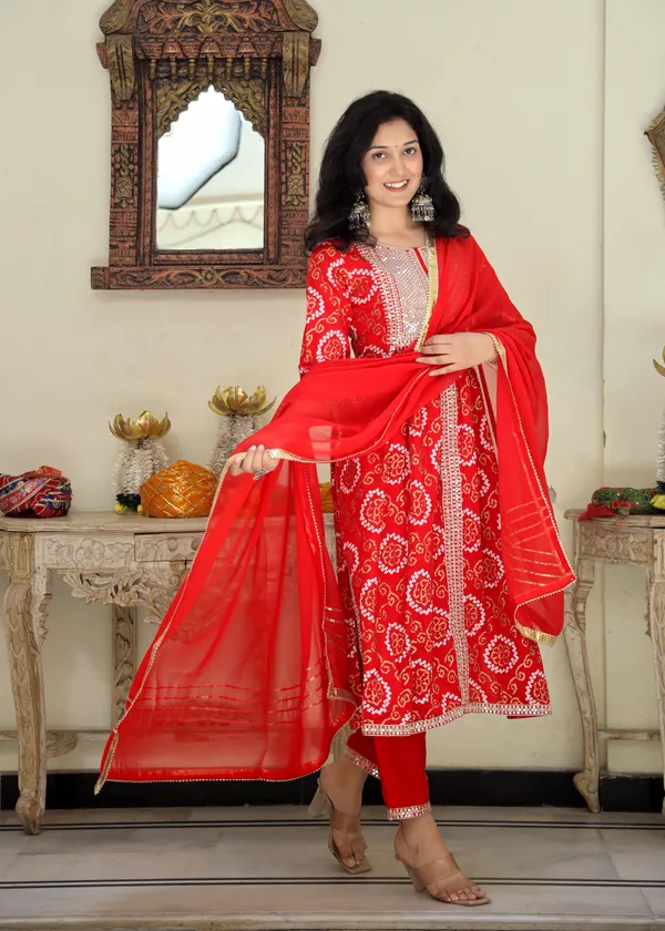 Red_Floral_Embroidered_Sequined_Anarkali_Kurta_With_Palazzos_&_Dupatta_For_Women