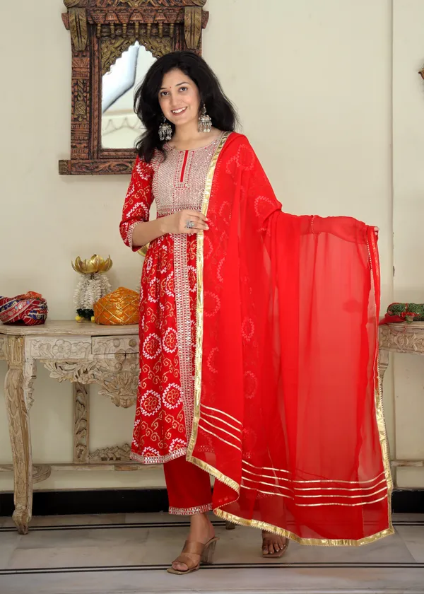 Red_Floral_Embroidered_Sequined_Anarkali_Kurta_With_Palazzos_&_Dupatta_For_Women