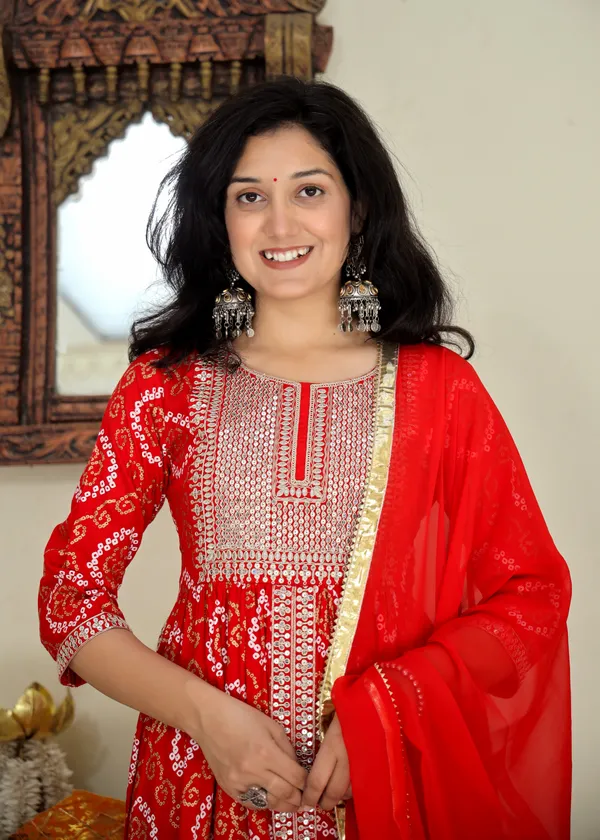 Red_Floral_Embroidered_Sequined_Anarkali_Kurta_With_Palazzos_&_Dupatta_For_Women
