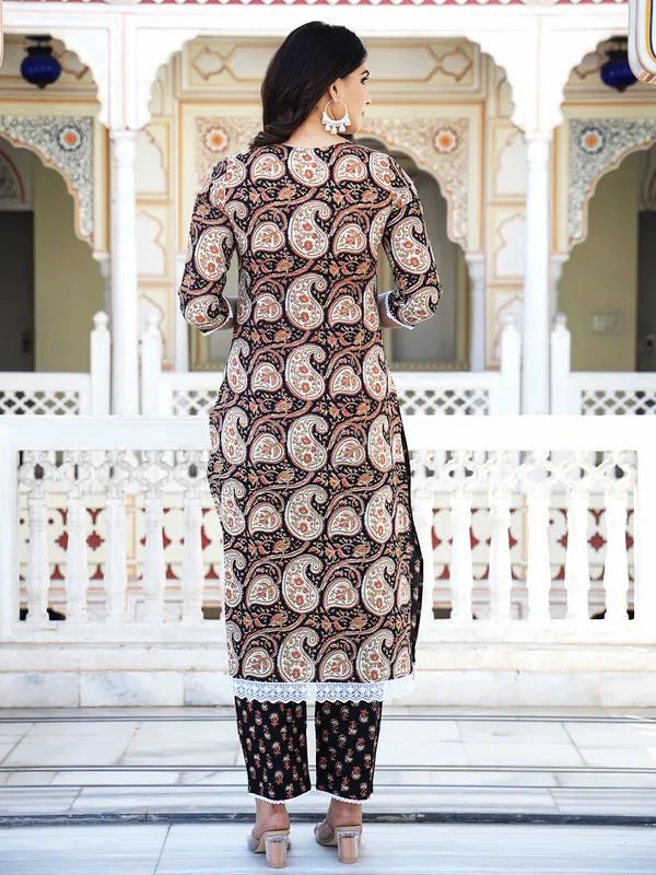 Black_Paisley_Printed_Embroidered_Pure_Cotton_Kurta_With_Trouser_And_Dupatta_For_Women