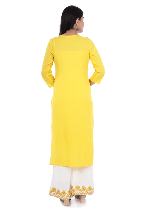 Yellow_Floral_Embroidered_Regular_Kurta_With_Palazzos_For_Women