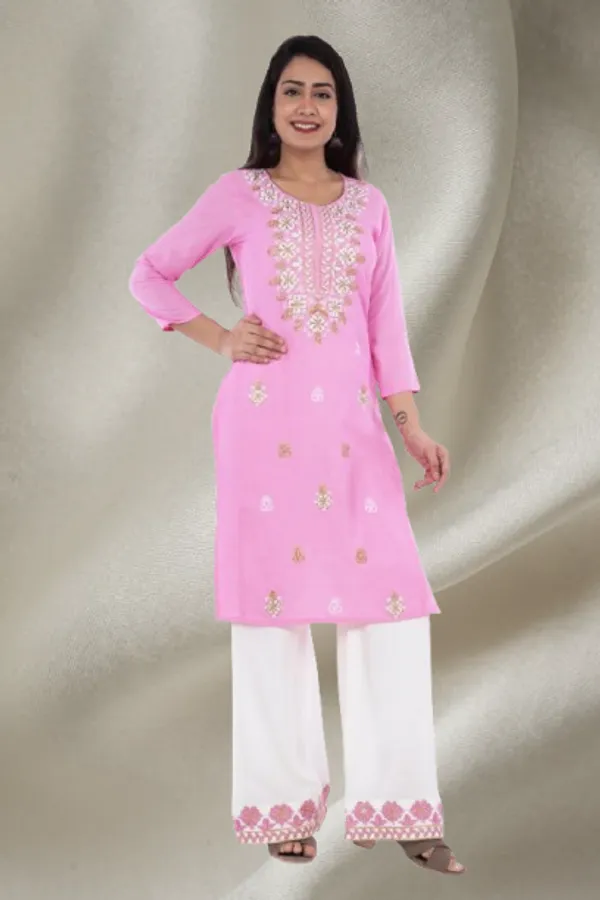 Pink_Floral_Embroidered_Regular_Kurta_With_Palazzos_For_Women