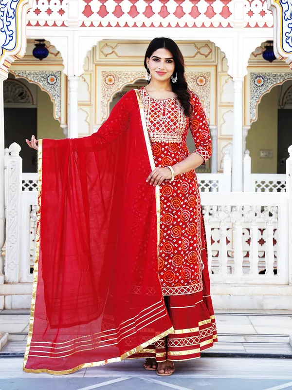 Maroon_Embroidered_Regular_Sequinned_Pure_Cotton_Kurta_With_Skirt_&_With_Dupatta_For_Women