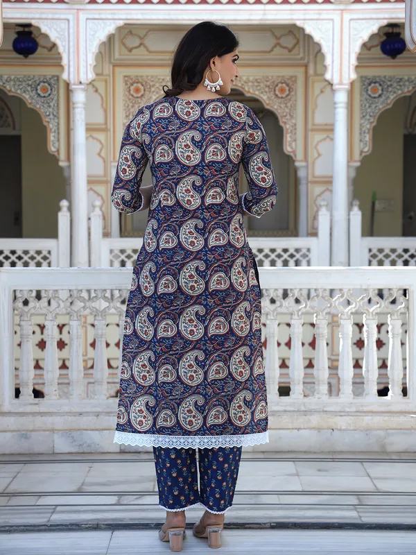 Navy_Blue_Paisley_Printed_Embroidered_Pure_Cotton_Kurta_With_Trouser_And_Dupatta_For_Women