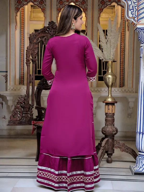 Wine_Yoke_Design_Regular_Sequinned_Kurta_With_Skirt_&_With_Dupatta_For_Women