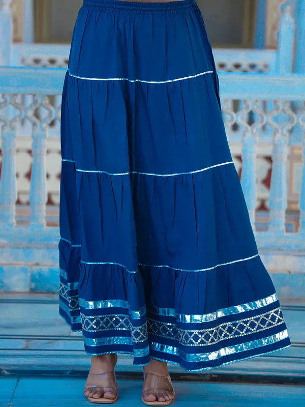 Teal_Blue_Embroidered_Regular_Sequinned_Kurta_With_Skirt_&_With_Dupatta_For_Women