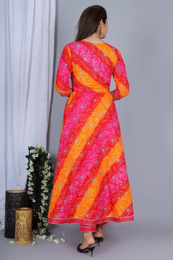 Pink_Bandhani_Printed_Gotta_Patti_Pure_Cotton_Kurta_With_Trousers_&_Dupatta_For_Women