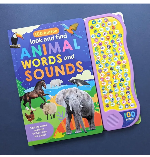 100_Button_Look_&_Find_Animal_Words_&_Sounds_[Hardcover]