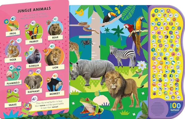 100_Button_Look_&_Find_Animal_Words_&_Sounds_[Hardcover]