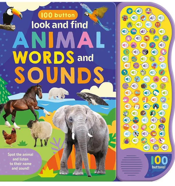 100_Button_Look_&_Find_Animal_Words_&_Sounds_[Hardcover]