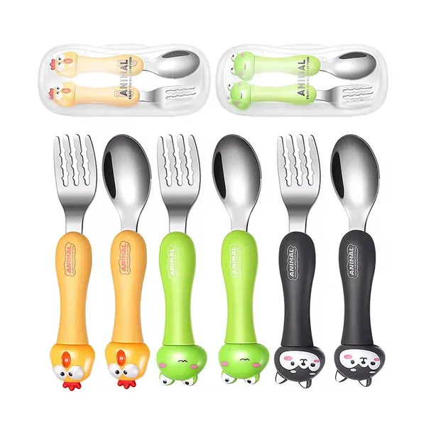 Baby_Self_Feeding_Spoon_&_Fork_With_Case_Stainless_Steel_Cutlery_Cute_Fork_Spoon_2_Pcs_Set_For_Child_Baby_Home_School_Use