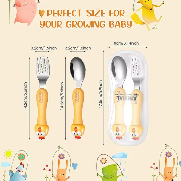 Baby_Self_Feeding_Spoon_&_Fork_With_Case_Stainless_Steel_Cutlery_Cute_Fork_Spoon_2_Pcs_Set_For_Child_Baby_Home_School_Use