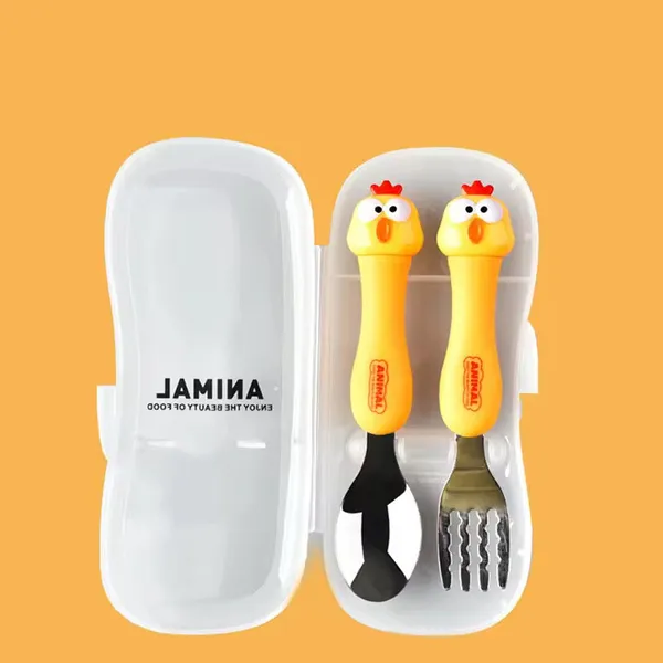 Baby_Self_Feeding_Spoon_&_Fork_With_Case_Stainless_Steel_Cutlery_Cute_Fork_Spoon_2_Pcs_Set_For_Child_Baby_Home_School_Use
