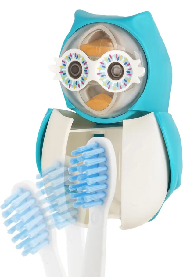 Flipper_Owl_Smarty_Toothbrush_Holder+Timer,_Blue,_Flr-Owl-Sty