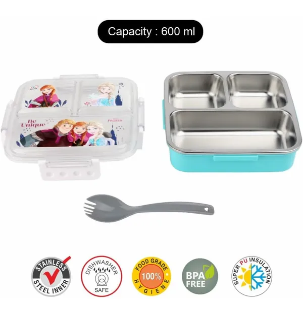 Disney_Print_Insulated_Lunch_Box_With_3_Compartments,_Stainless_Steel_Interior_&_Embossed_Printed_Lid_|_Leak-Proof_Design_|_600_Ml