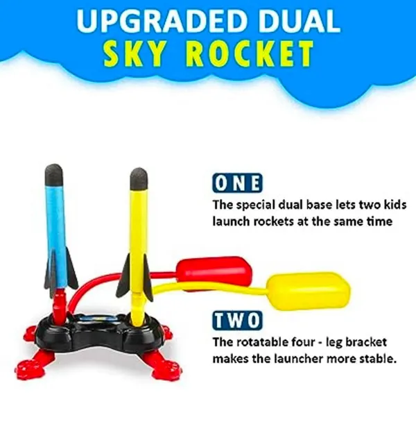 Multi_Sky_Rocket_Toys_For_Kids_,_4_Foam_Tipped_Rockets_,_Dual_Shot_Stomp_Launcher_Outdoor_Toy_Set
