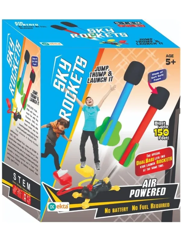 Multi_Sky_Rocket_Toys_For_Kids_,_4_Foam_Tipped_Rockets_,_Dual_Shot_Stomp_Launcher_Outdoor_Toy_Set