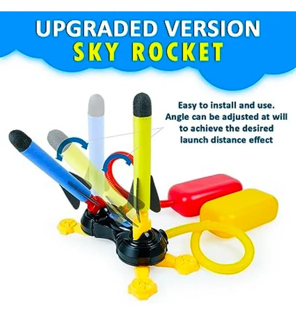 Multi_Sky_Rocket_Toys_For_Kids_,_4_Foam_Tipped_Rockets_,_Dual_Shot_Stomp_Launcher_Outdoor_Toy_Set