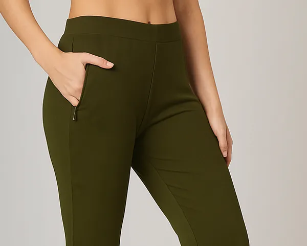 Women_Straight_Pants_With_Side_Slit_And_Zipper_Pocket_Multiple_Colors