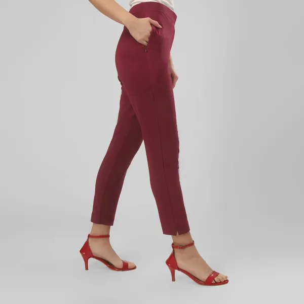 Women_Straight_Pants_With_Side_Slit_And_Zipper_Pocket_Multiple_Colors