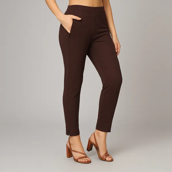 Women_Straight_Pants_With_Side_Slit_And_Zipper_Pocket_Multiple_Colors