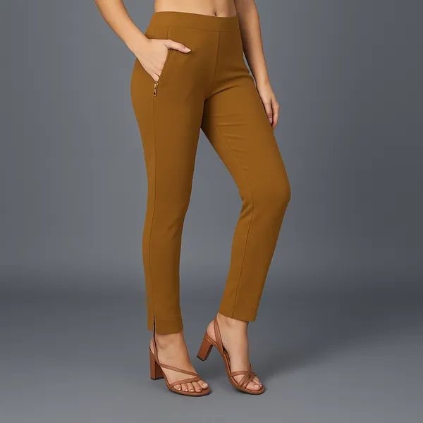 Women_Straight_Pants_With_Side_Slit_And_Zipper_Pocket_Multiple_Colors
