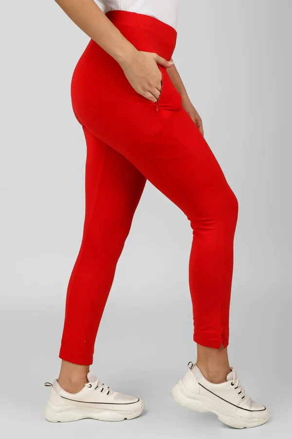 Women_Straight_Pants_With_Side_Slit_And_Zipper_Pocket_Multiple_Colors