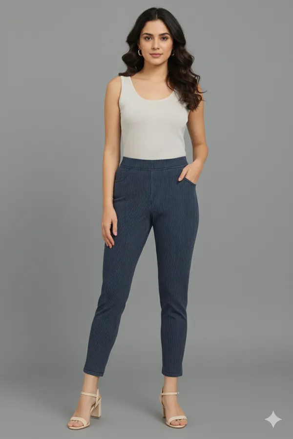Denim_Pin_Stripe_Pant_Women_Slim_Fit_Striped_Bottoms