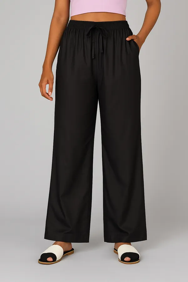Women'S_Solid_Palazzo_Pants_24_Gm_Lightweight_Wide-Leg_Trousers_With_Drawstring_Waist