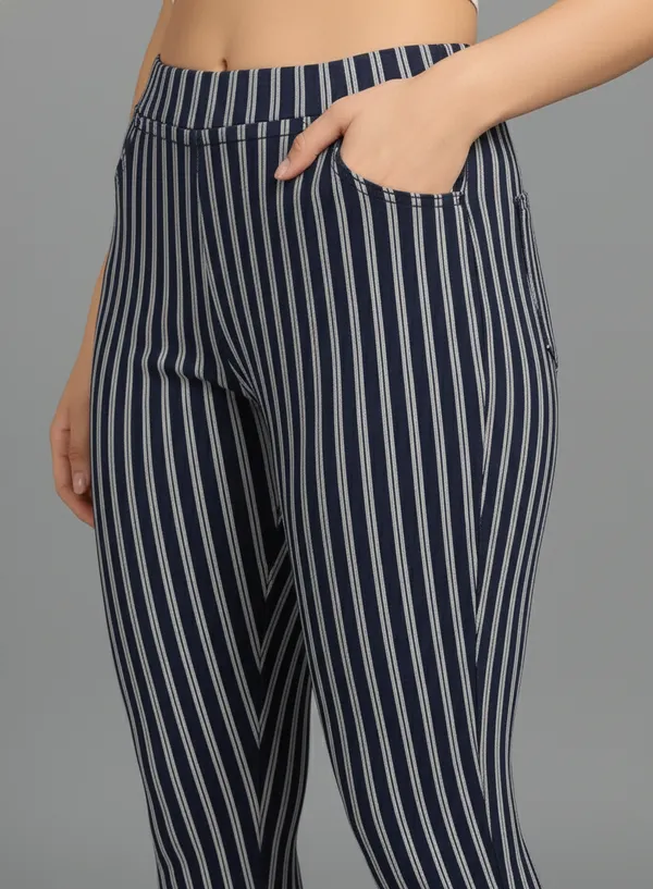Denim_Color_Stripe_Pant_Women_Multi-Stripe_Slim_Fit_Bottoms